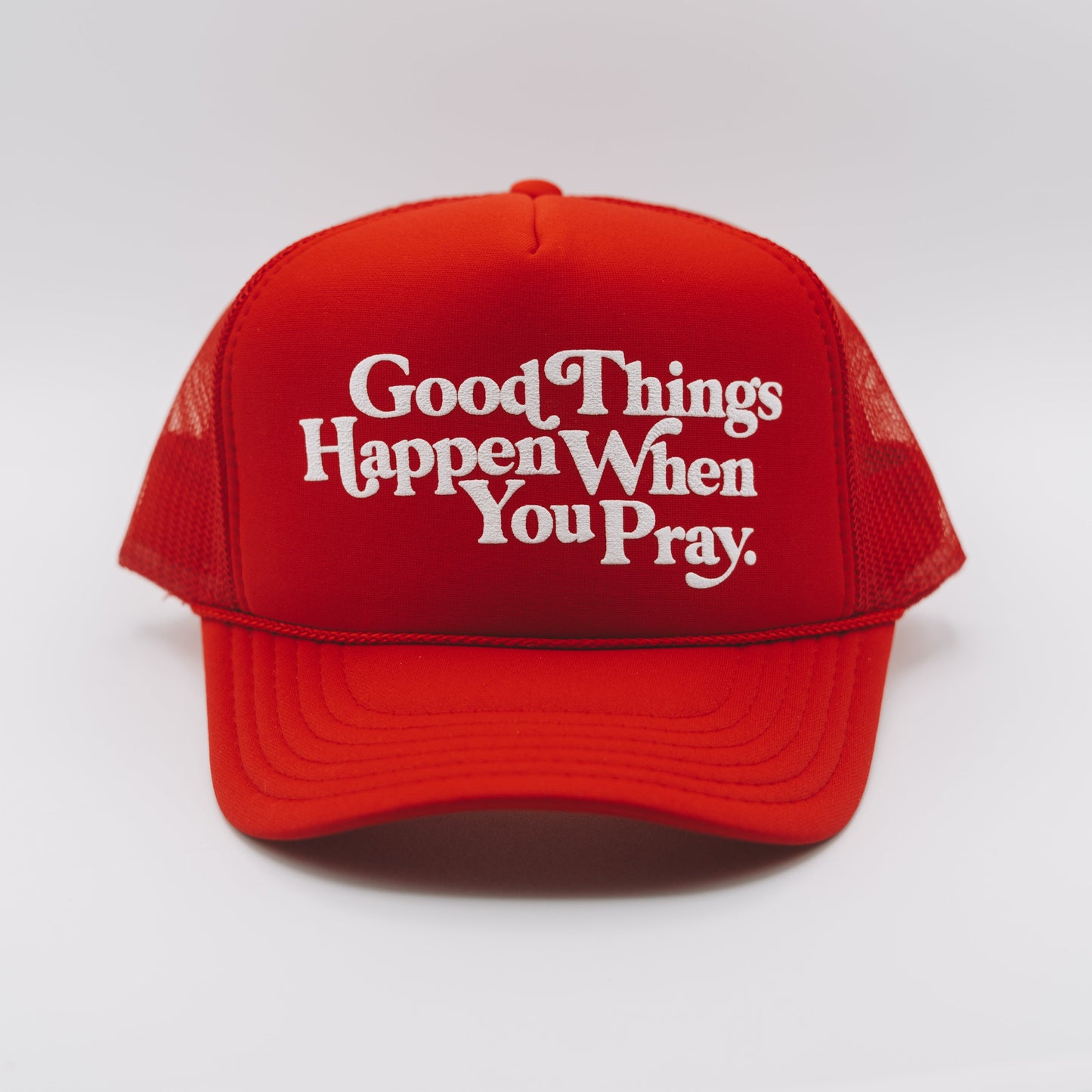 Good Things Trucker Classic Hats Established In God Red 