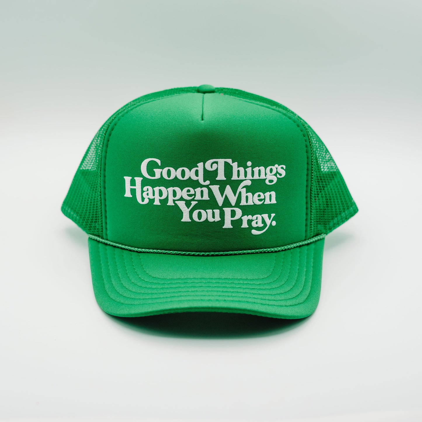 Good Things Trucker Classic Hats Established In God Green 