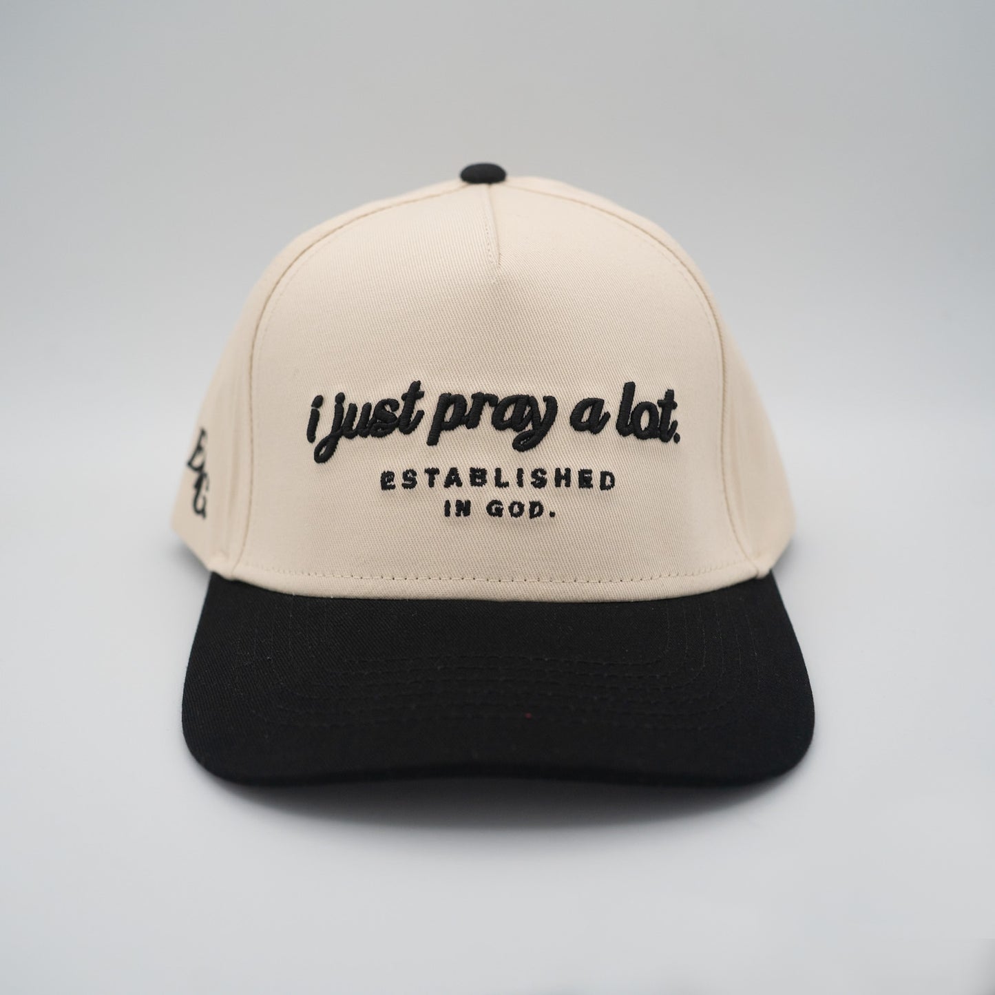 Pray A Lot. Signature Snapback // Black & Tan