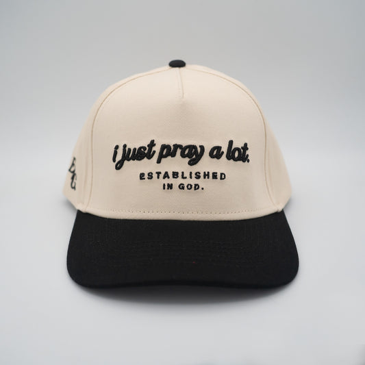 Pray A Lot. Signature Snapback // Black & Tan