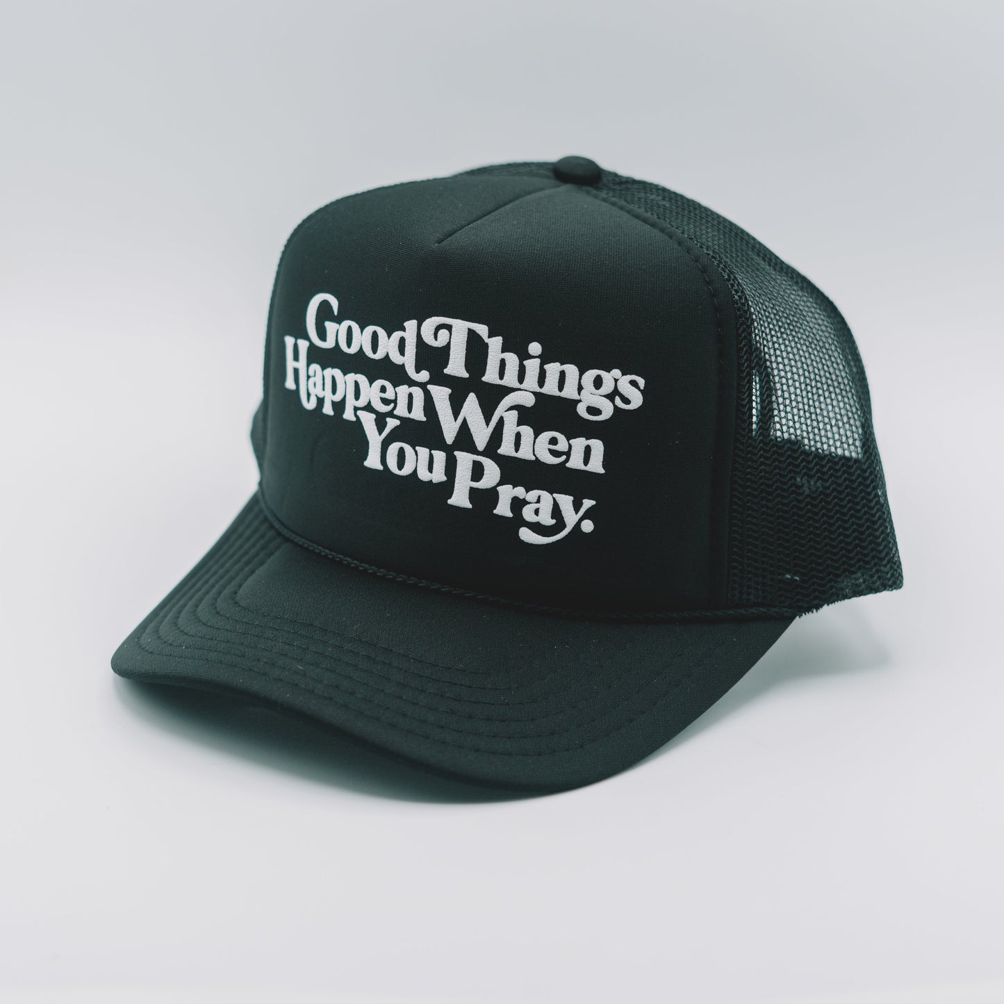 Good Things Trucker Classic Hats Established In God 