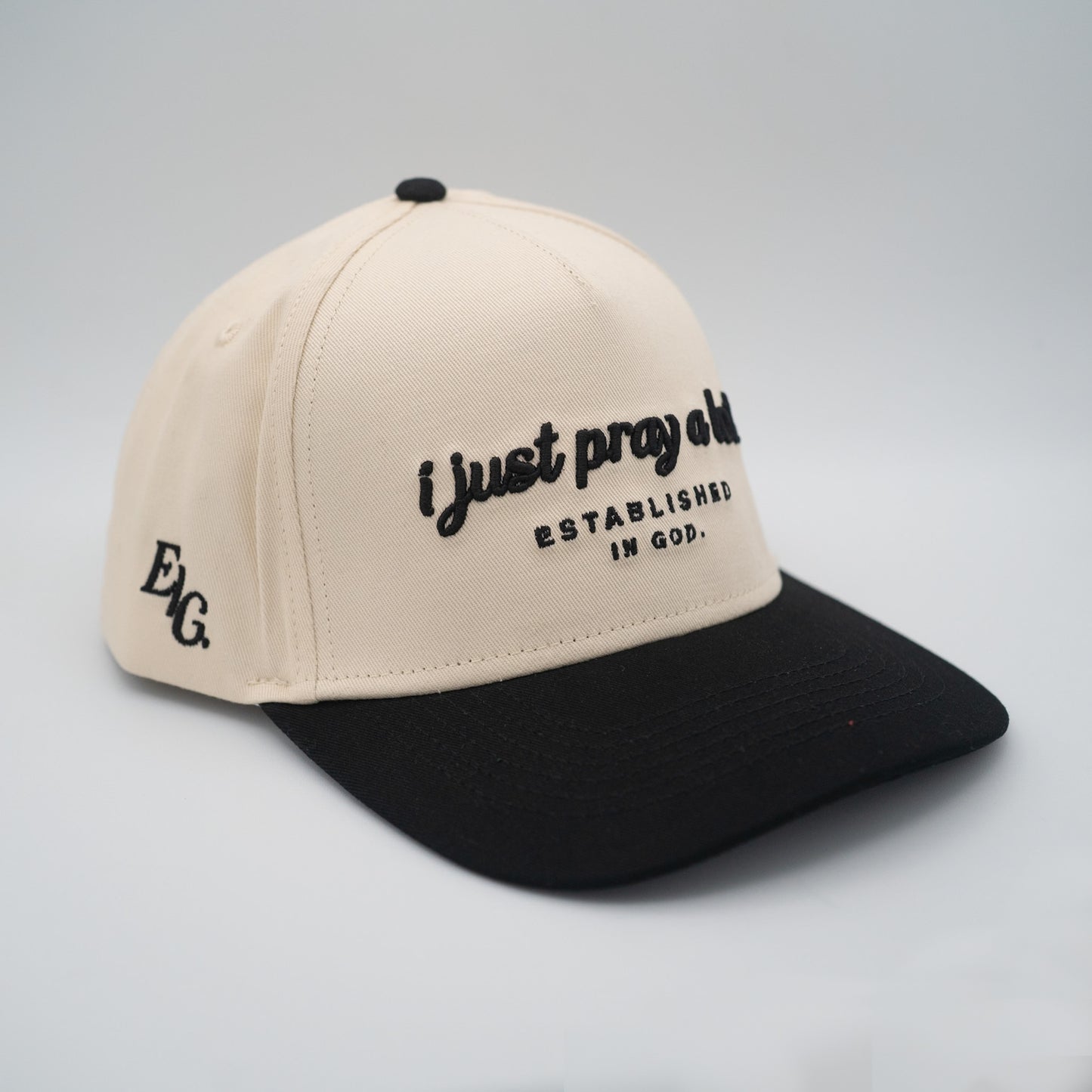 Pray A Lot. Signature Snapback // Black & Tan