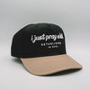 Pray A Lot. Signature Snapback // Black & Tan Hats Established In God