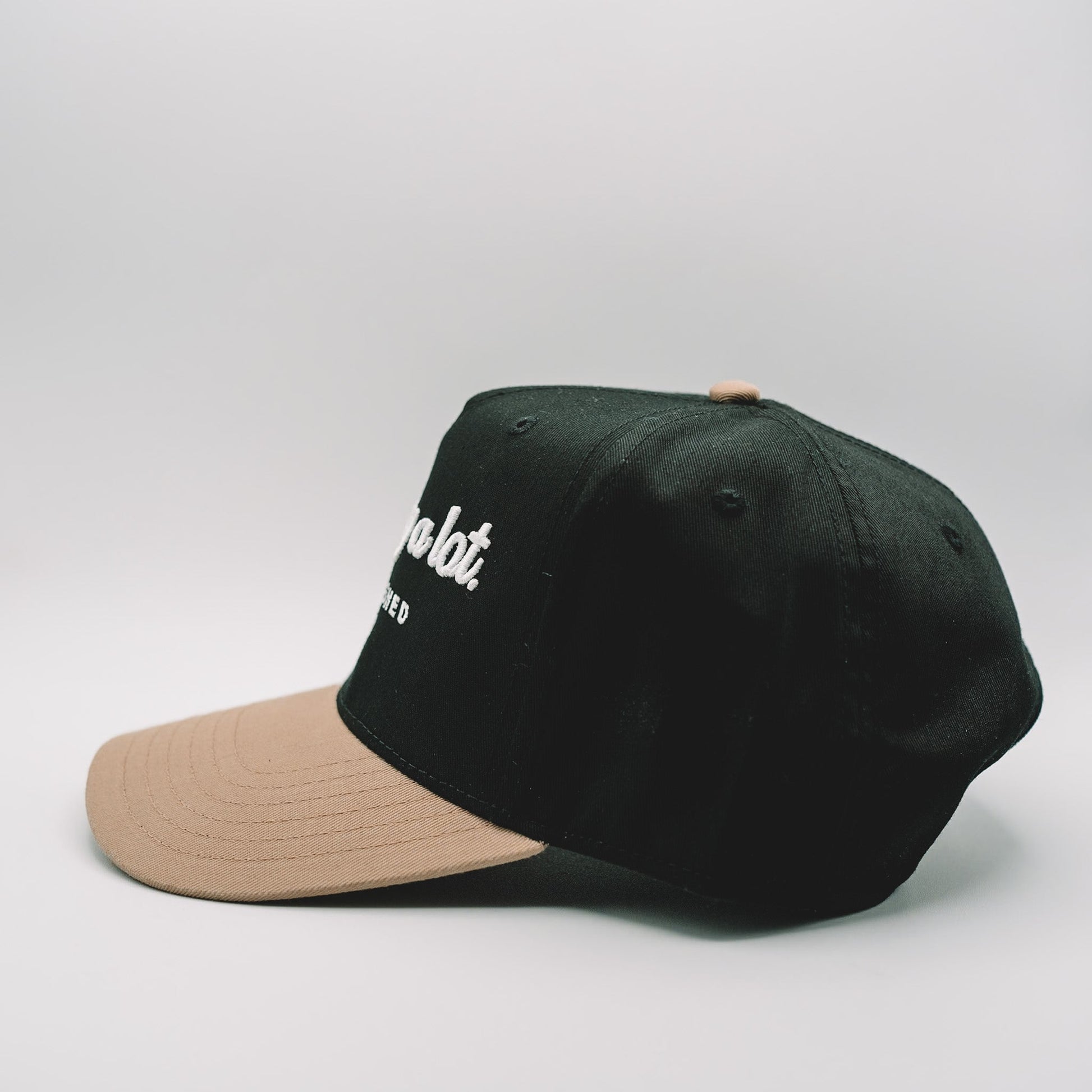 Pray A Lot. Signature Snapback // Black & Tan Hats Established In God 