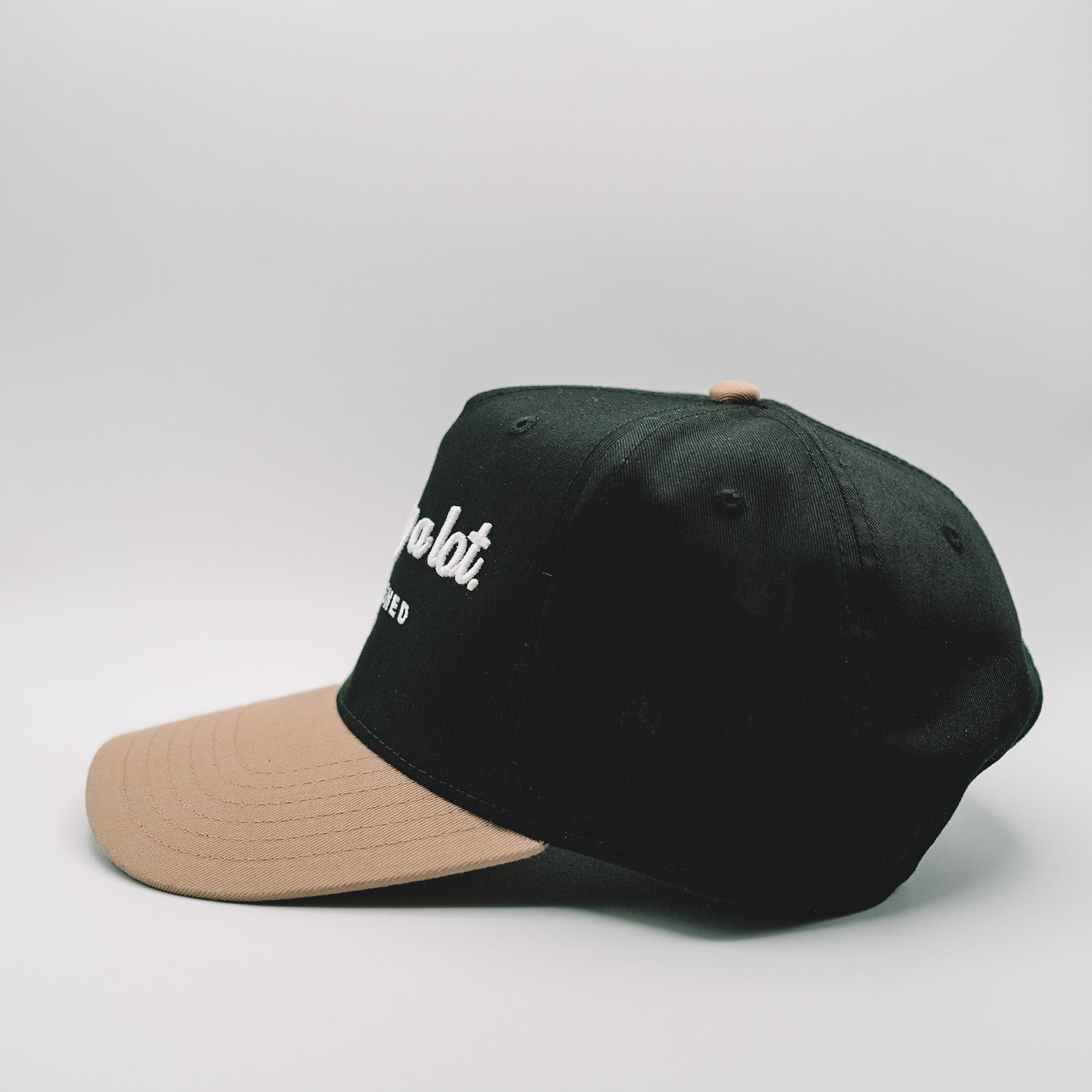 Pray A Lot. Signature Snapback // Black & Tan Hats Established In God
