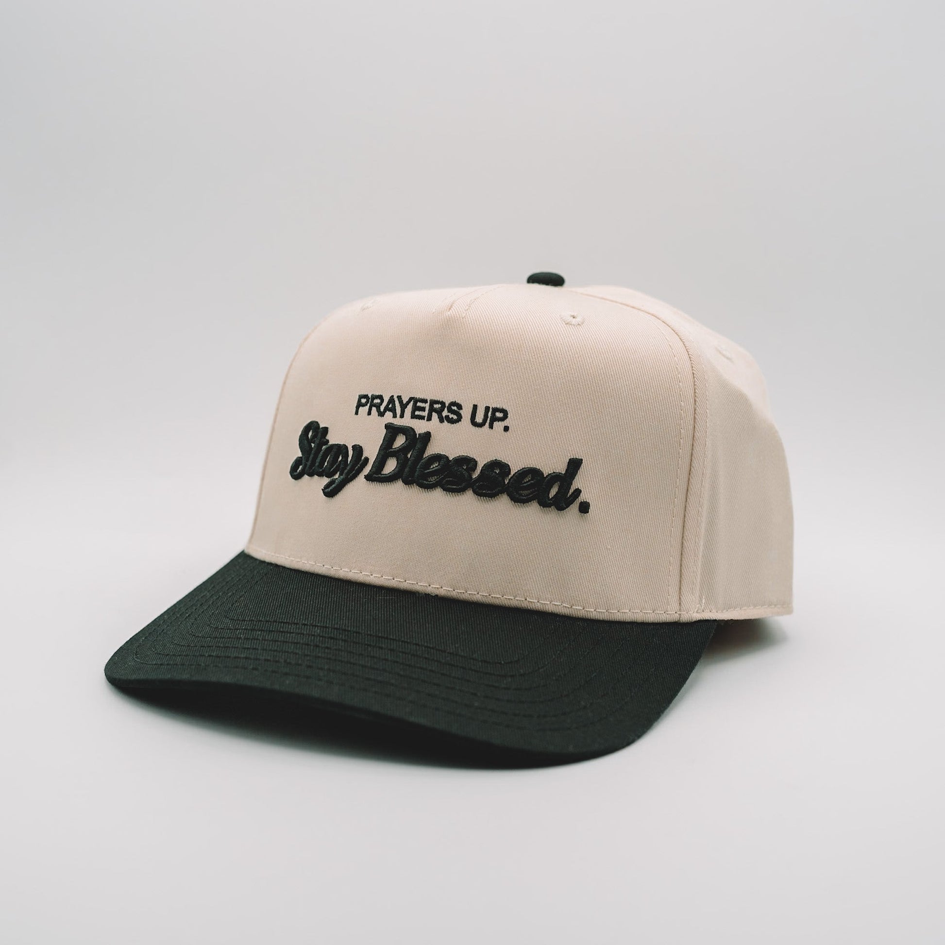 Stay Blessed. Snapback // Creme Hats Established In God 