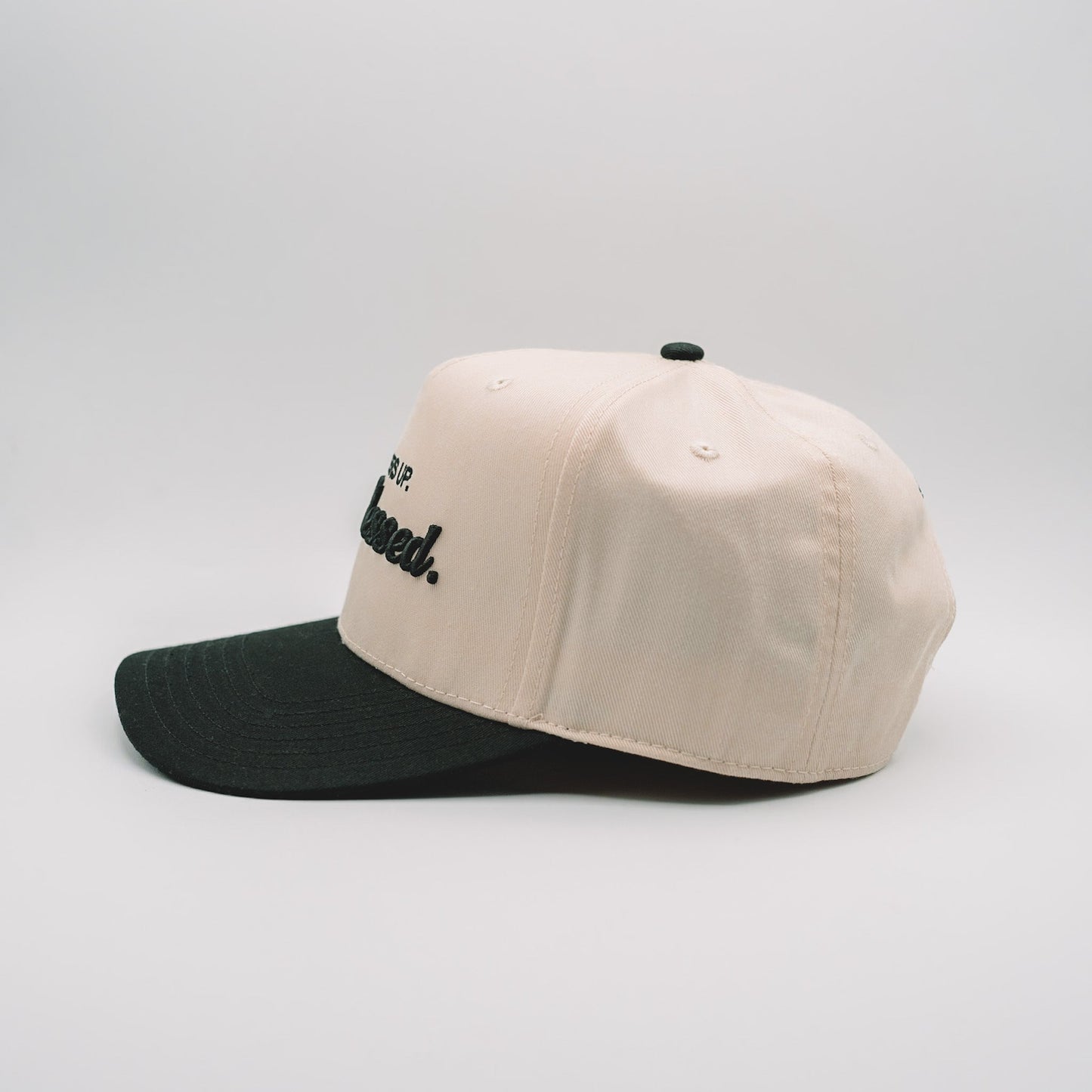Stay Blessed. Snapback // Creme Hats Established In God 