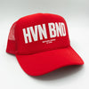 Heaven Bound HB Trucker Hats Established In God Red