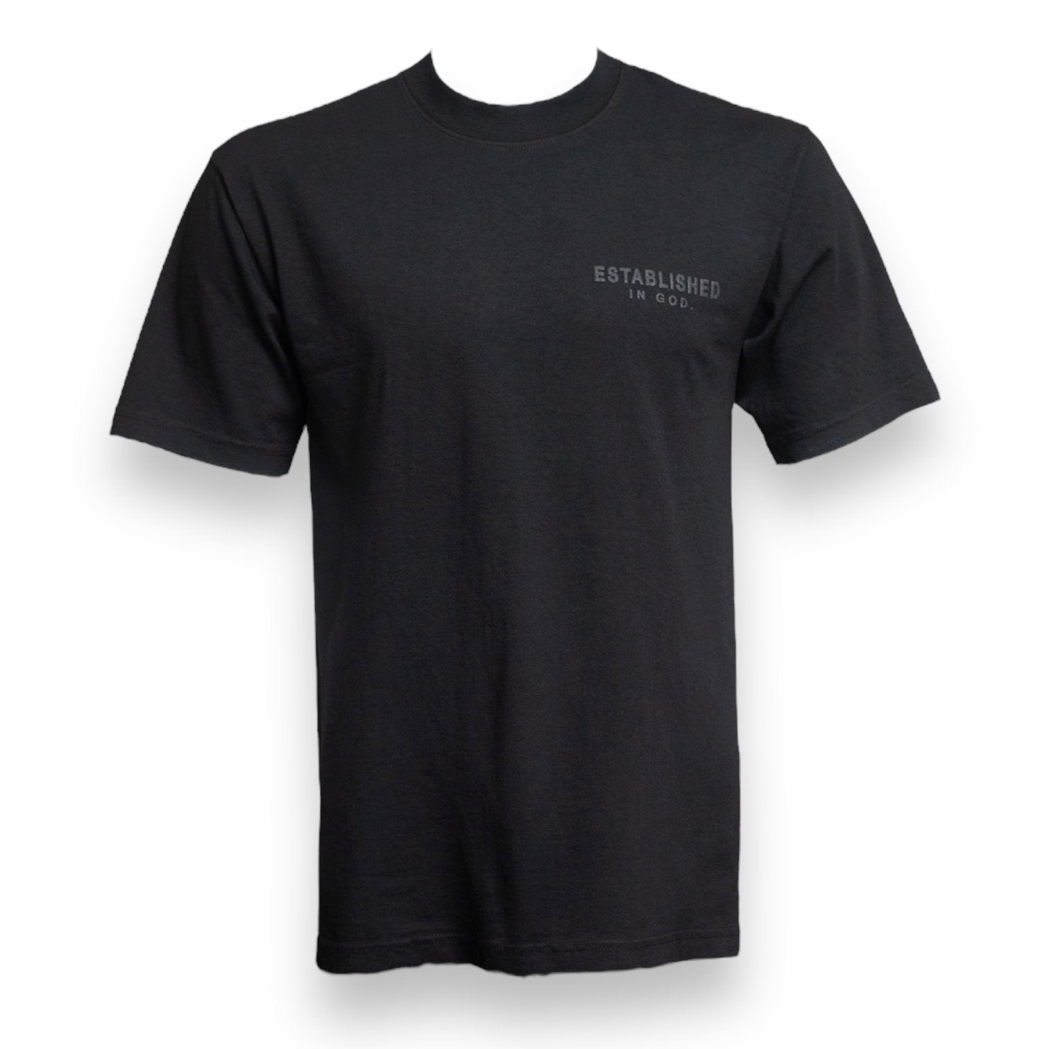 Established In God. Essentials Tee T-Shirts Established In God Small Black 