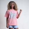 ALL THINGS THROUGH CHRIST. Crew Neck T-Shirts Established In God Small Pink